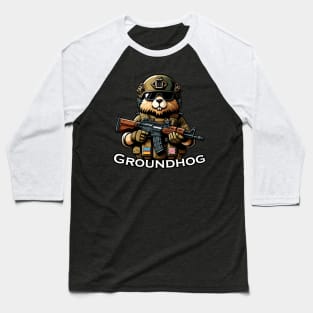 Tactical Groundhog Baseball T-Shirt